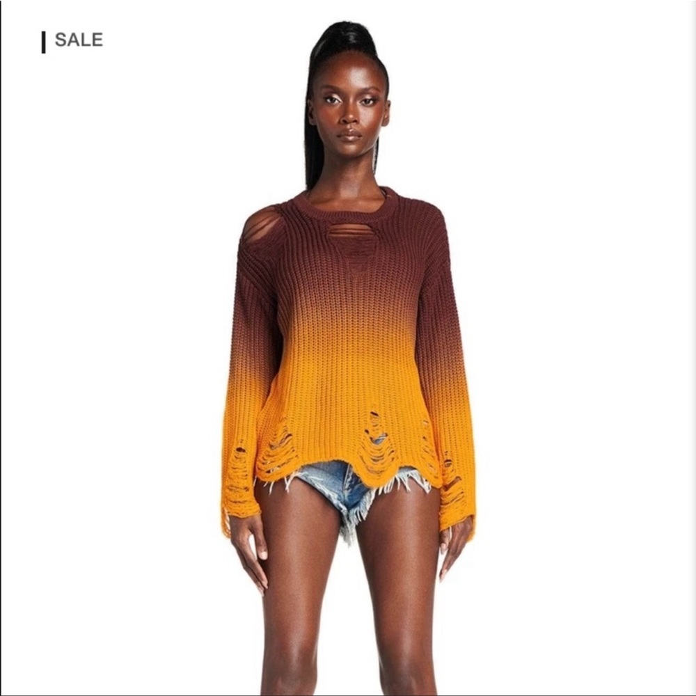 I.AM.GIA Claudia Knit Ombree Distressed Sweater Medium